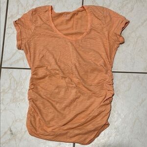 Women's Maternity Orange Ruched Top